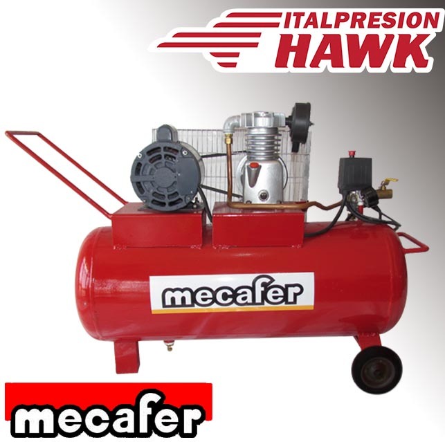 Compresor MECAFER 1hp 60 Lts Monofásico 110v